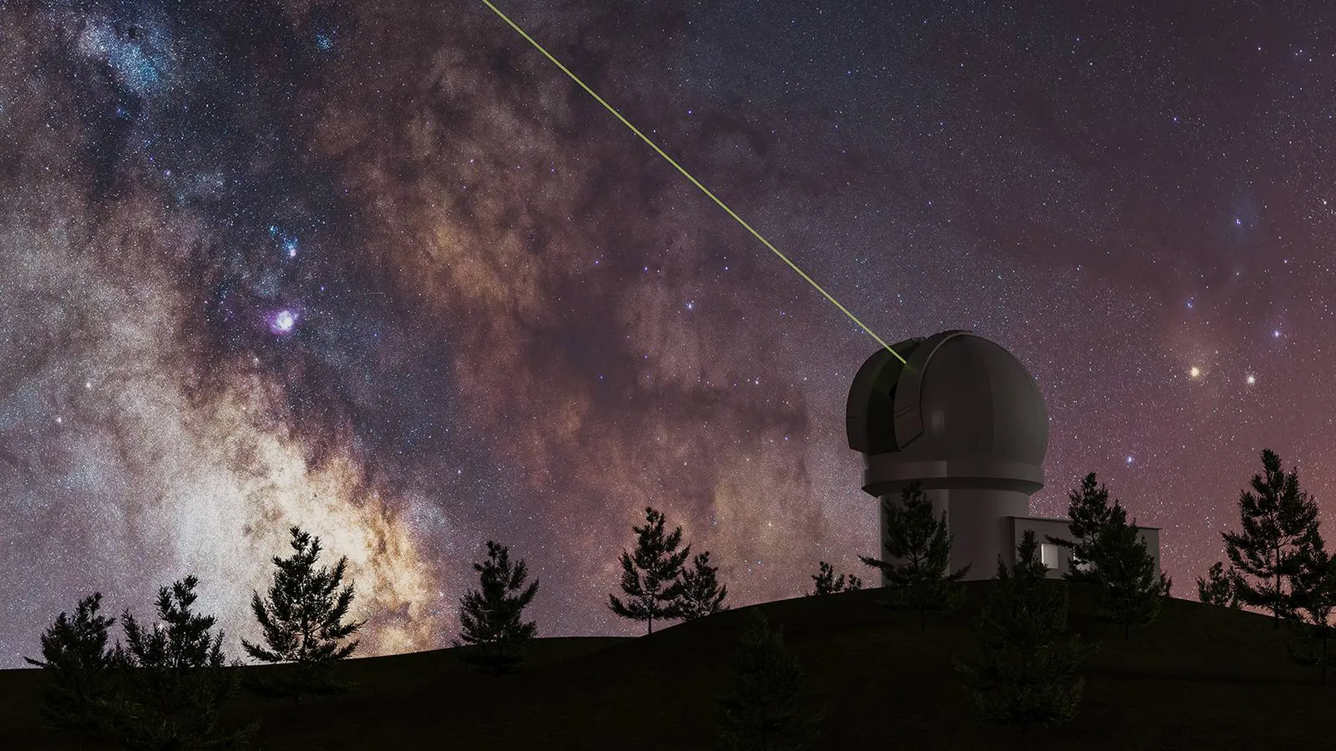 Вид обсерватории ночью