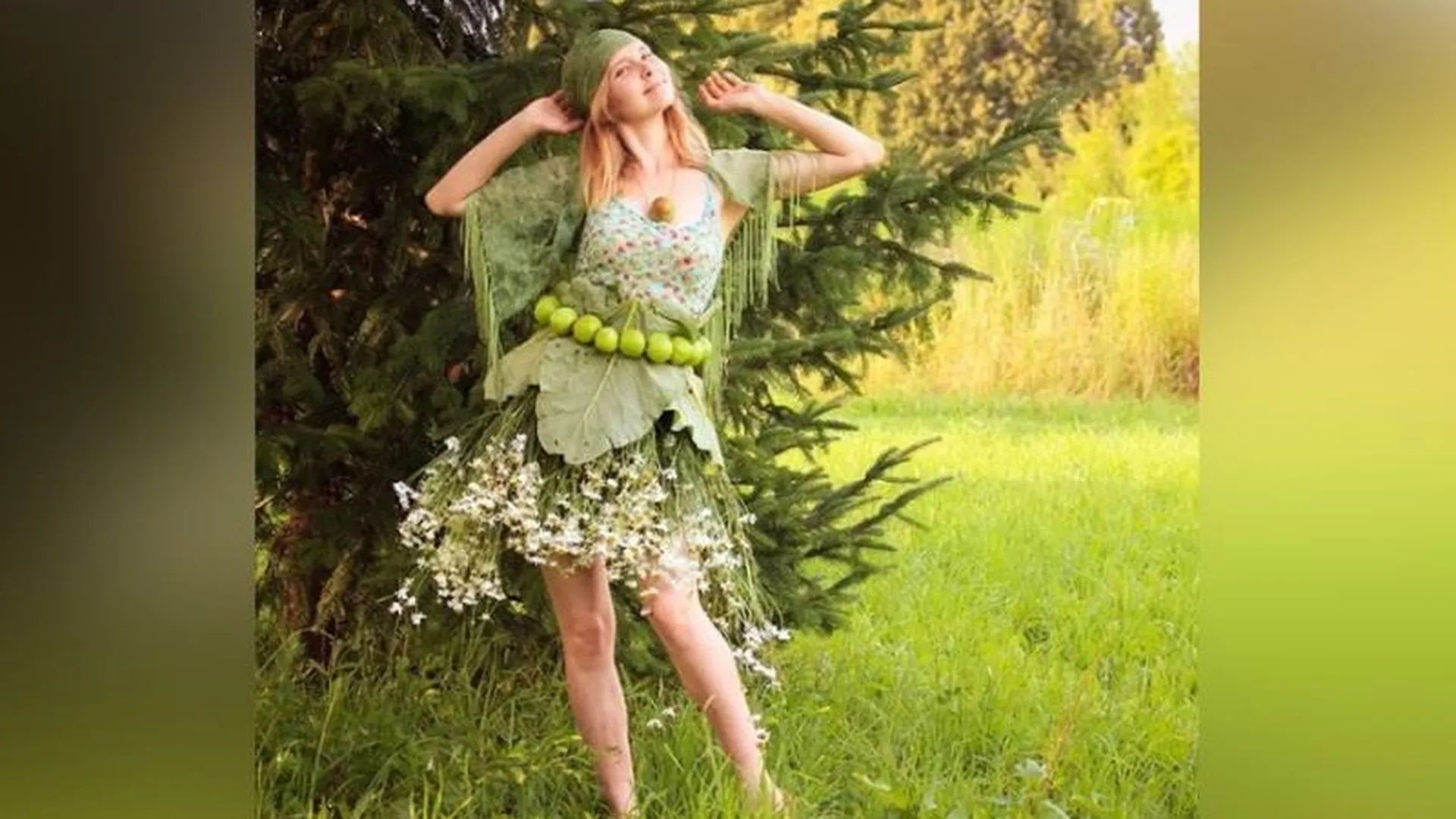 В Подмосковье набирает популярность флешмоб по созданию юбок и платьев из растений и овощей 