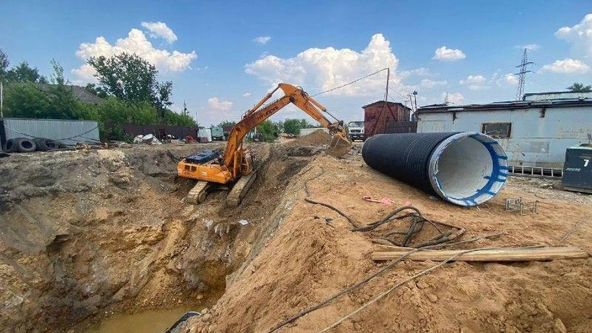 Степень готовности канализационного коллектора Щелковских очистных сооружений составляет 65%