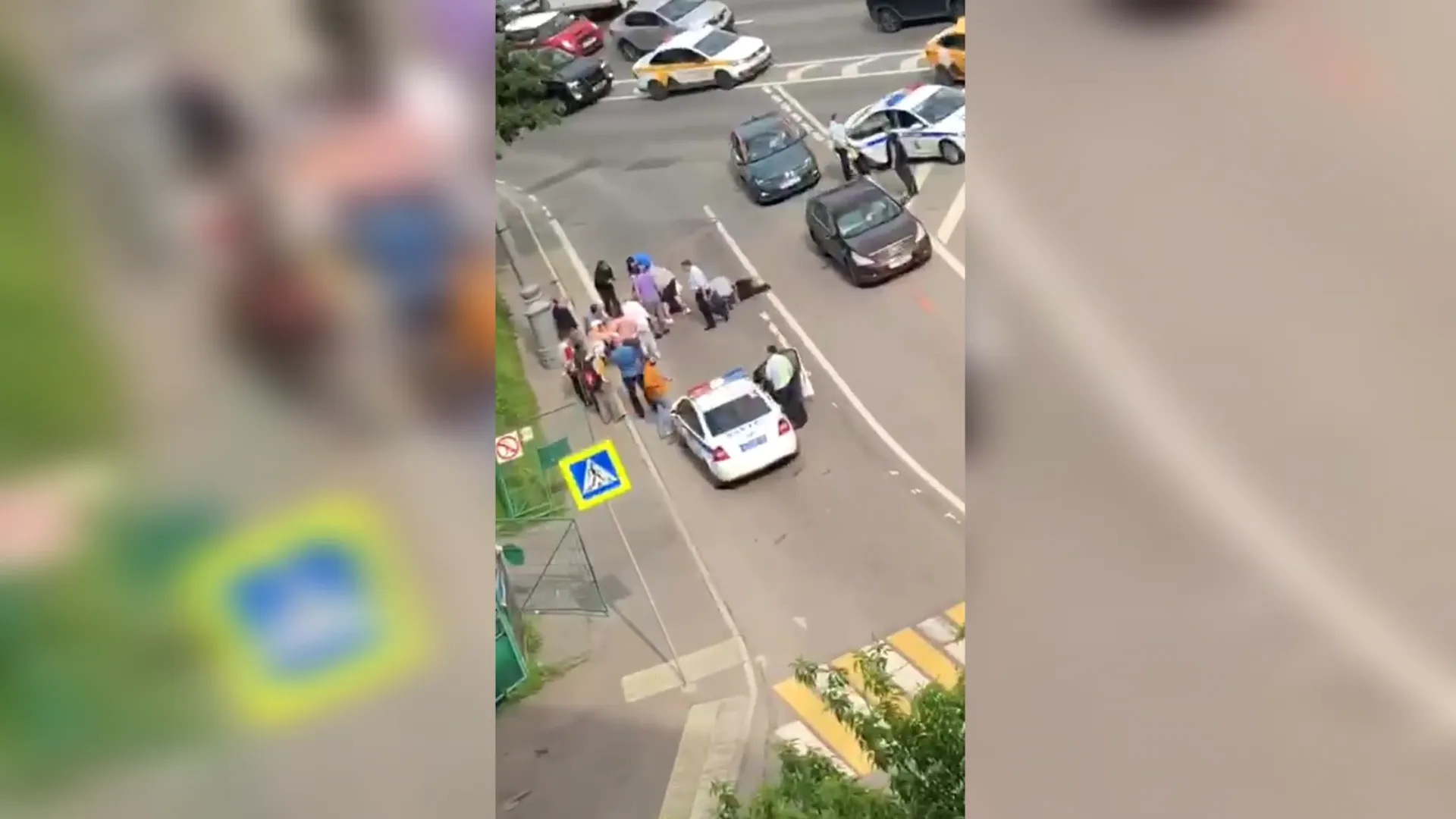 Последствия стрельбы по полицейским на Ленинском проспекте попали на видео