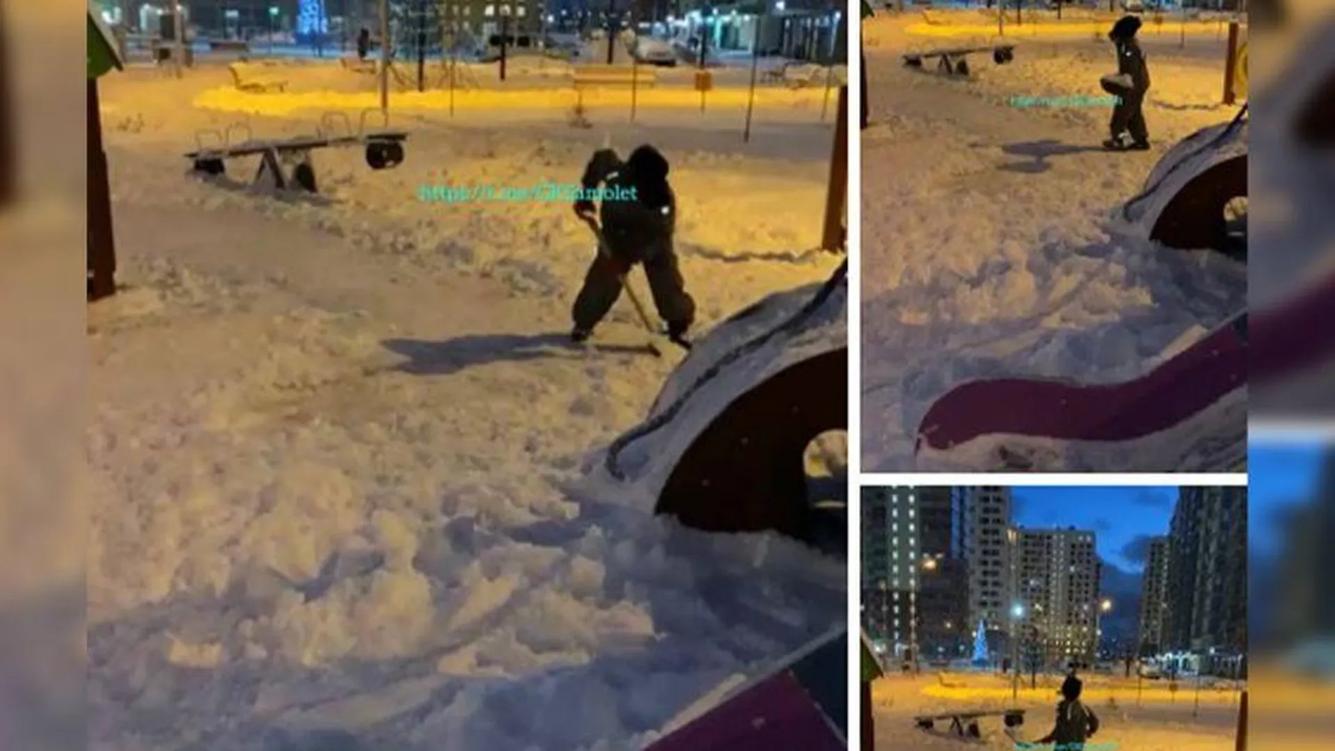 Мальчик, убиравший снег на детской площадке, восхитил соседей в Люберцах