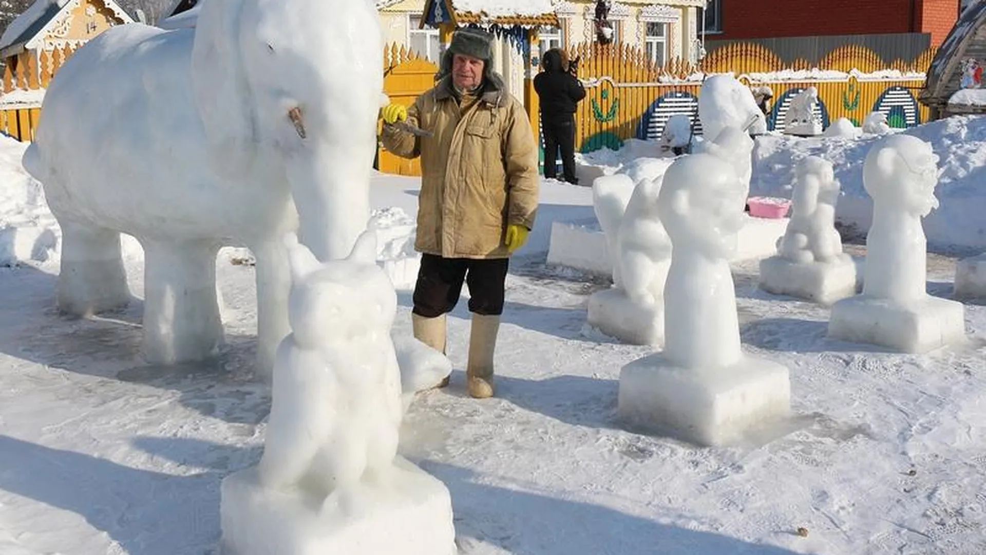 Снежный зоопарк появился под Павловским Посадом