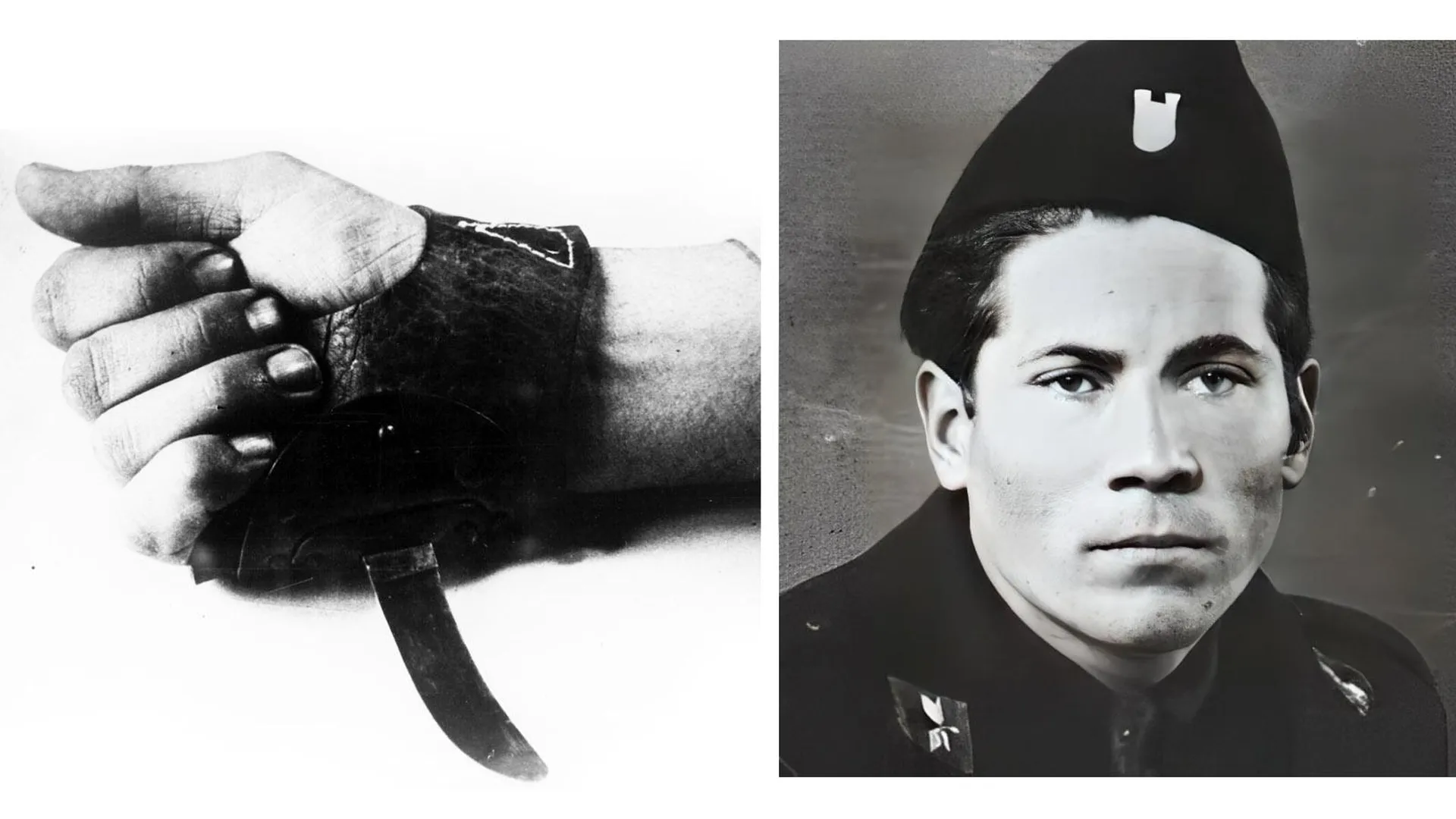 Специальный нож на кожаной рукавице для резни заключенных концлагерей; Петар Брзица по прозвищу Король Серборез