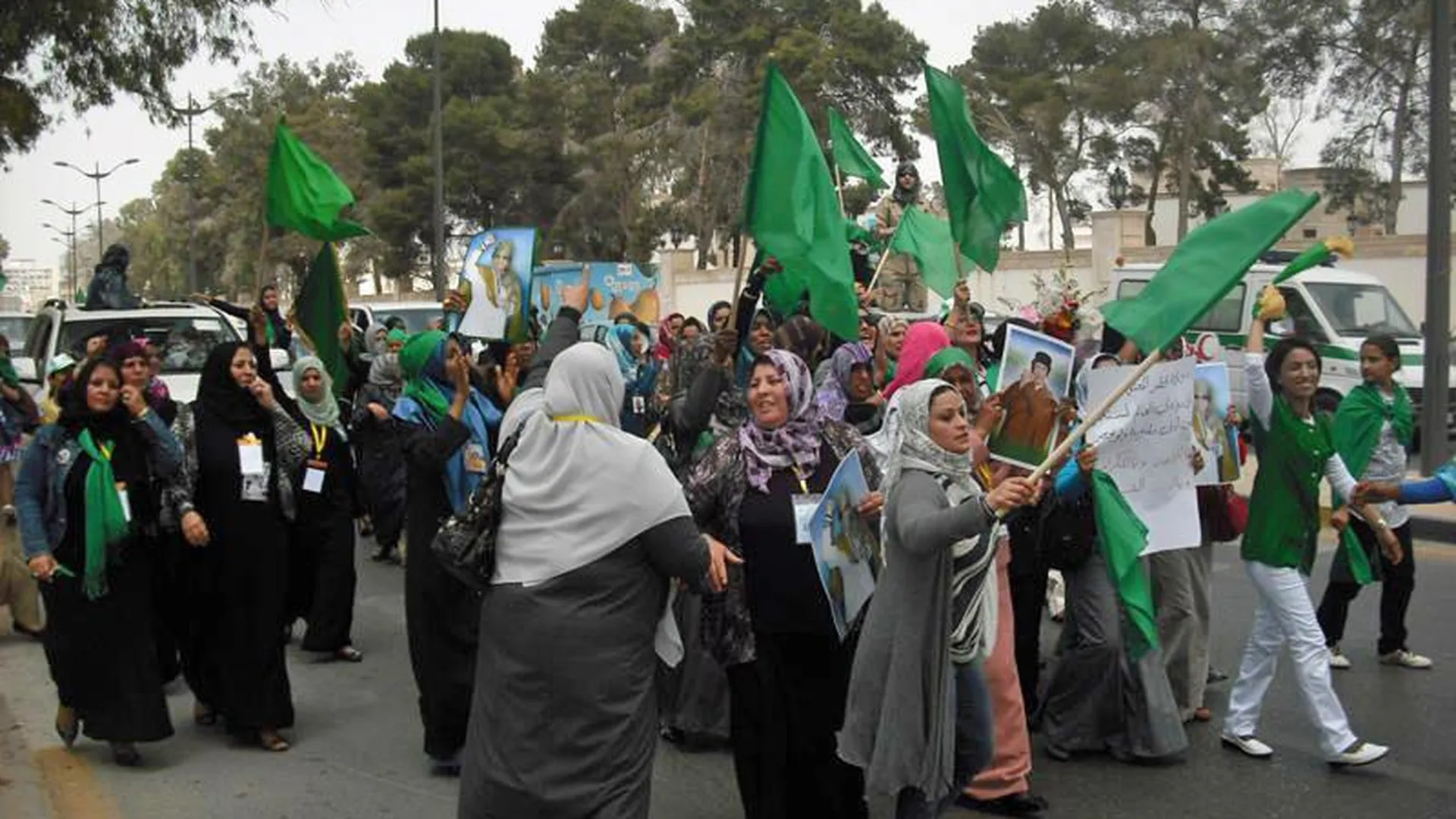 Протесты сторонников Каддафи в Триполи, май 2011 года