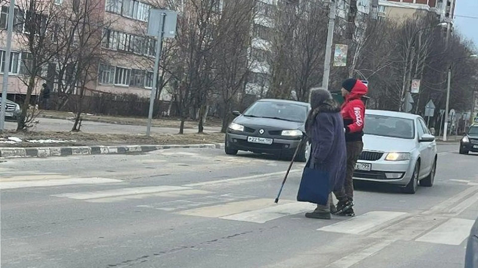 На дороге Наро-Фоминска заприметили «тимуровца» с бабушкой