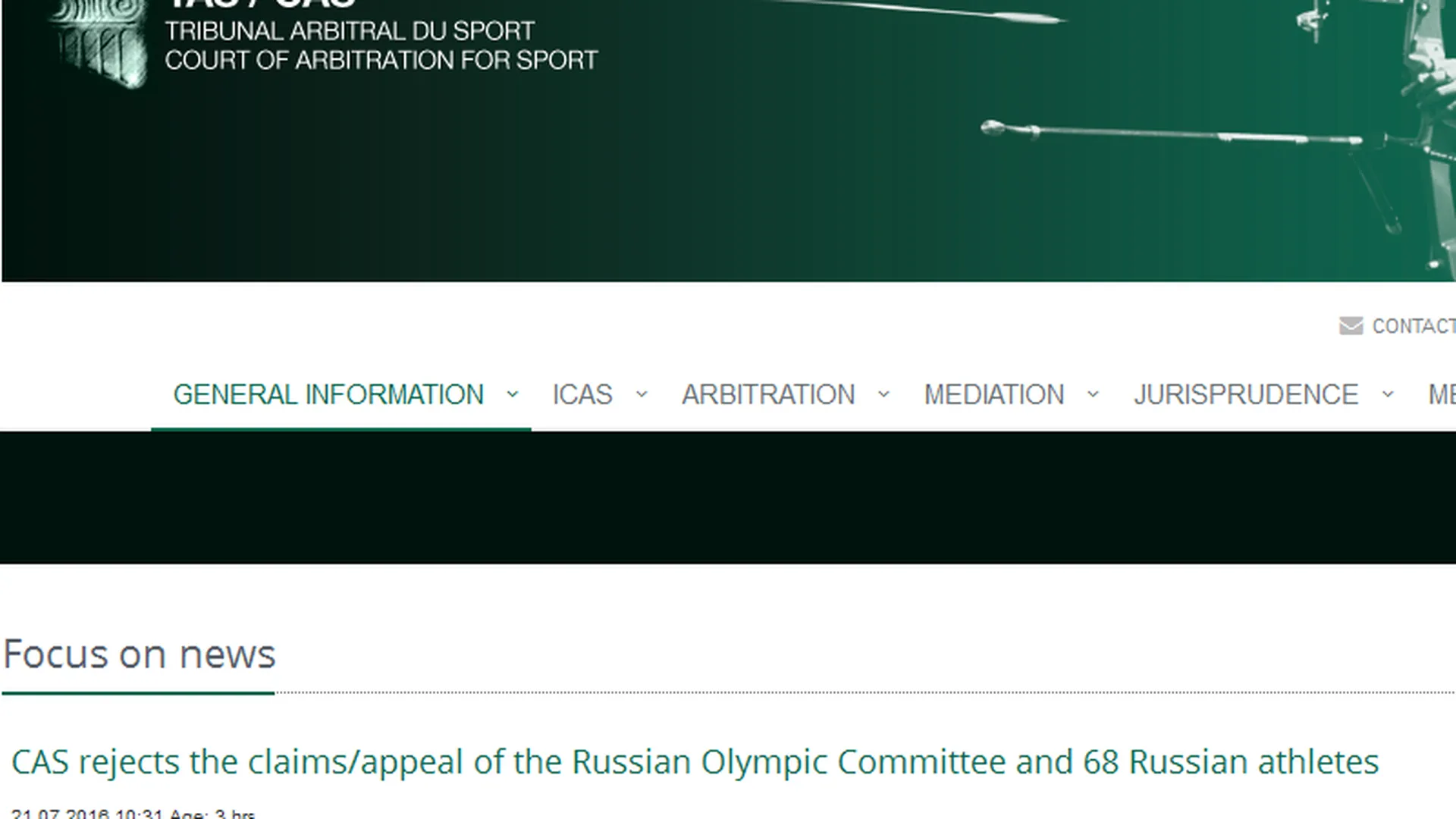 Спортивный арбитраж не пустил российских легкоатлетов на Игры в Рио