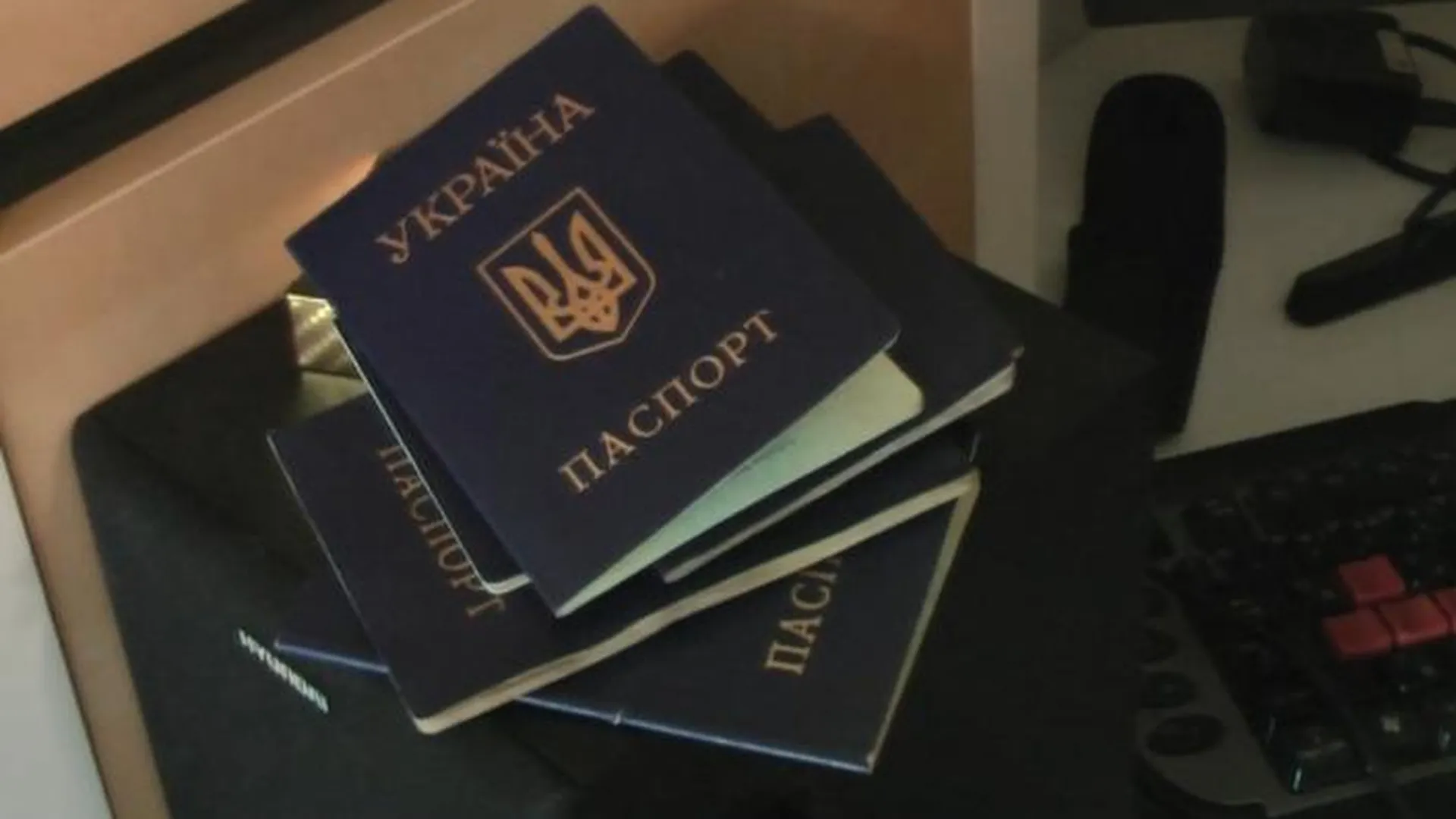 Украинские паспорта, найденные у задержанных членов неонацистской террористической организации National Socialism/White Power (запрещена на территории России), планировавших по заданию Службы безопасности Украины убийства известных российских журналистов