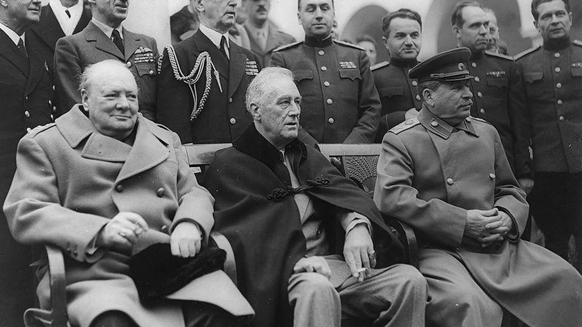 Черчилль, Рузвельт, Сталин в Ялте, 1945 год