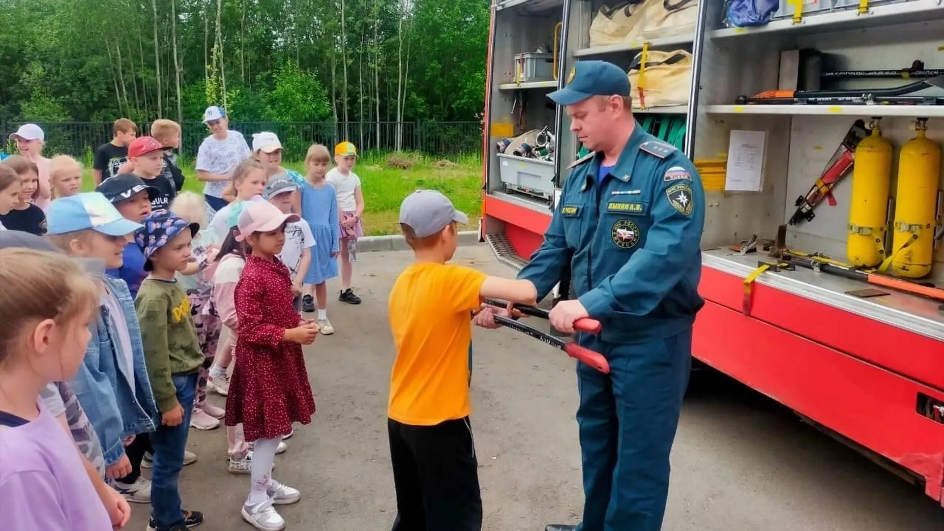 В пришкольном лагере МОУ Лицей Электрогорска прошел особенный урок пожарной безопасности