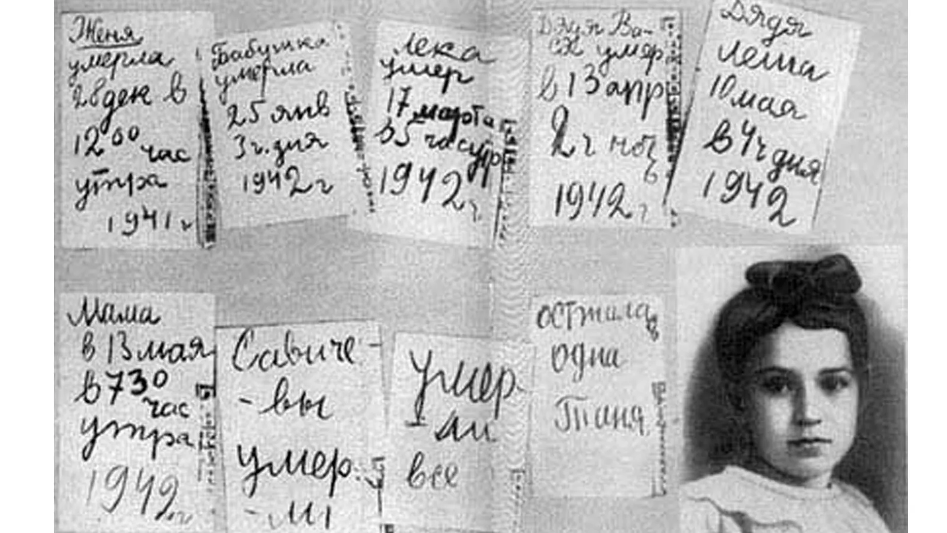 Таня Савичева и страницы ее дневника