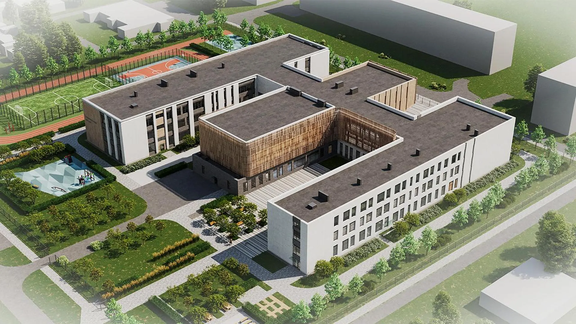 Школу со стильным фасадом и залом трансформером построят в Орехово-Зуеве
