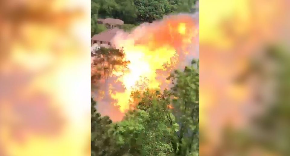 Взрыв газа в отеле в Туапсе попал на видео