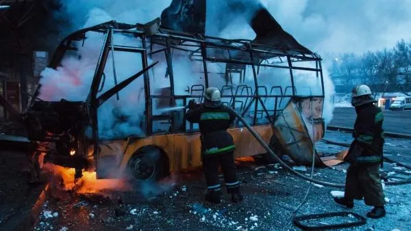 Автобус сгорел под Бронницами, 15 человек спаслись