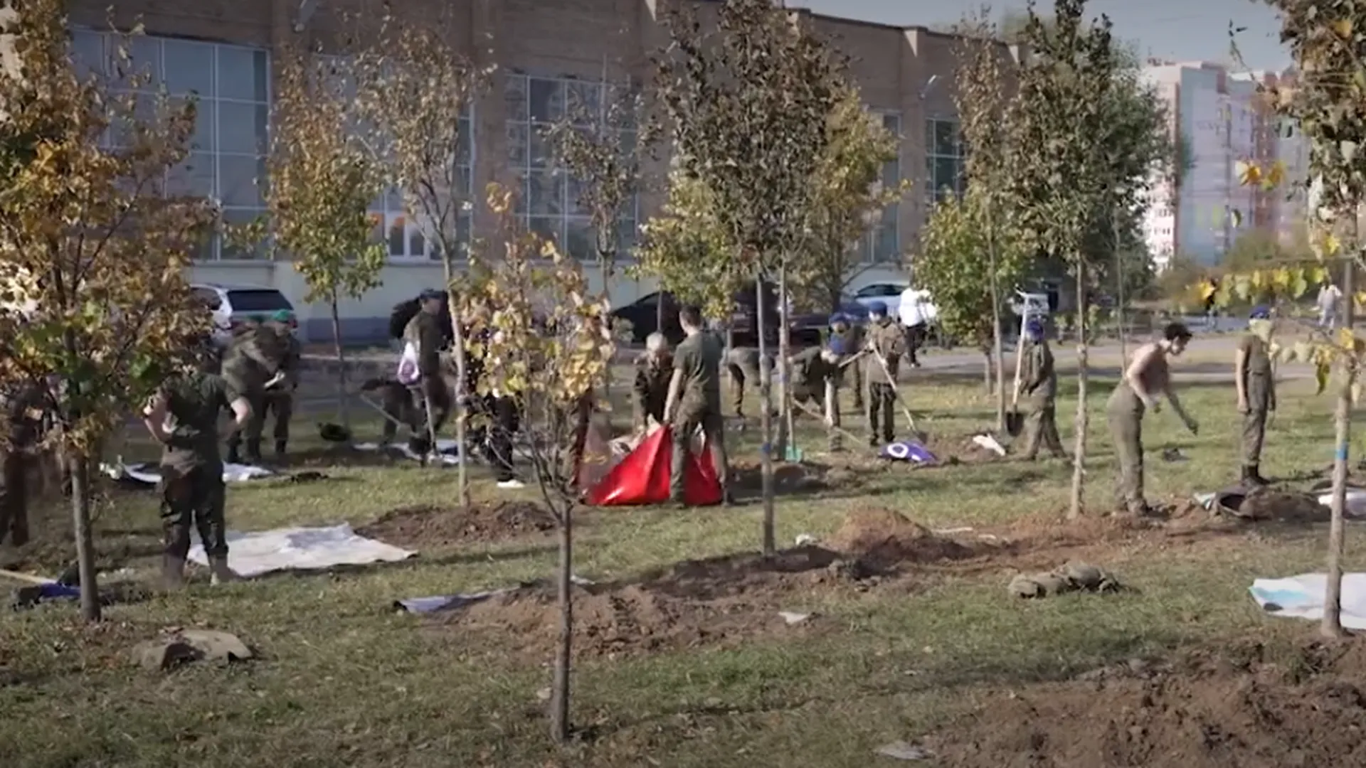 Более 150 деревьев высадили на акции «Наш лес» в парке делового комплекса «Мир» в Реутове