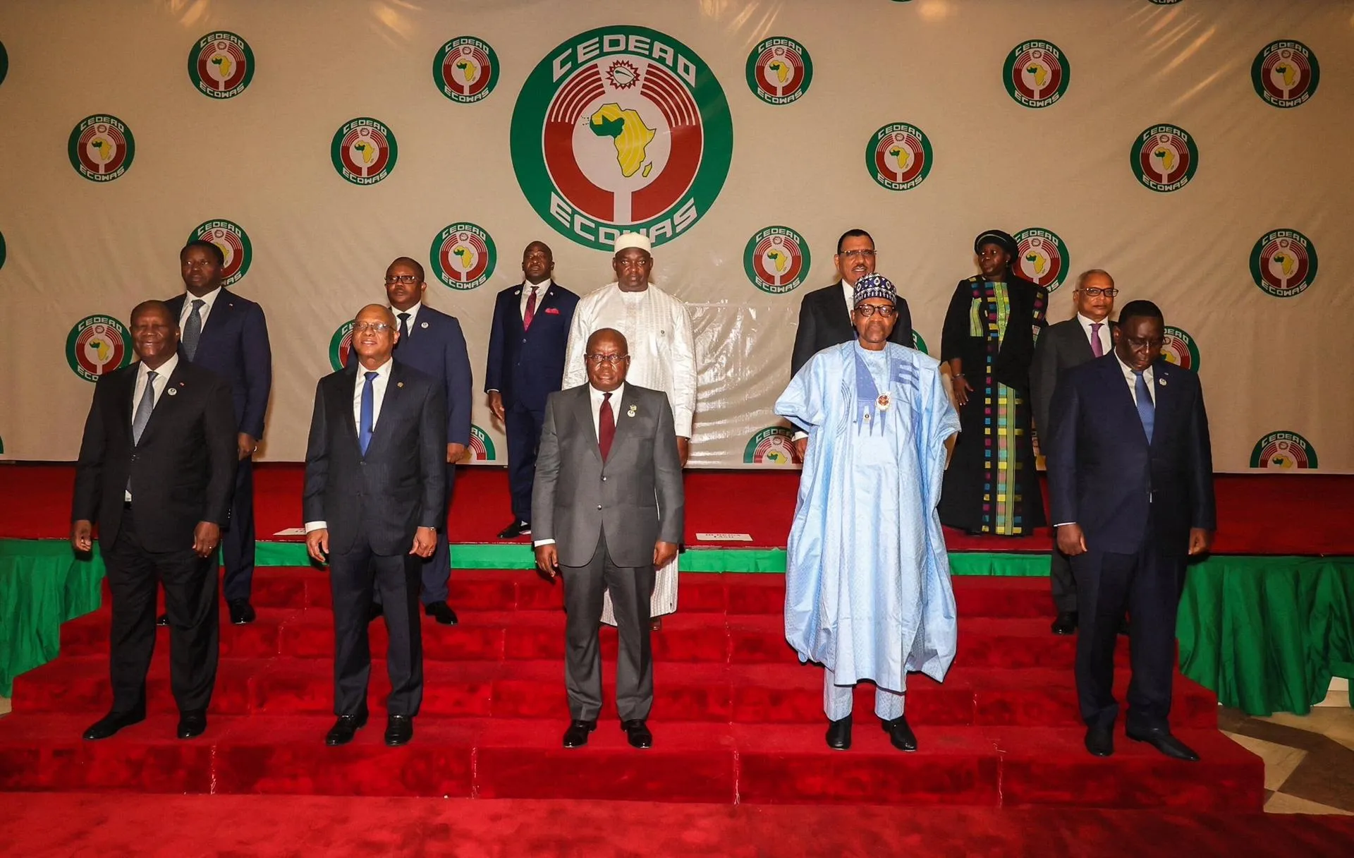 Лидеры западноафриканских государств на съезде сообщества в 2021 году. Фото: SUNDAY AGHAEZE