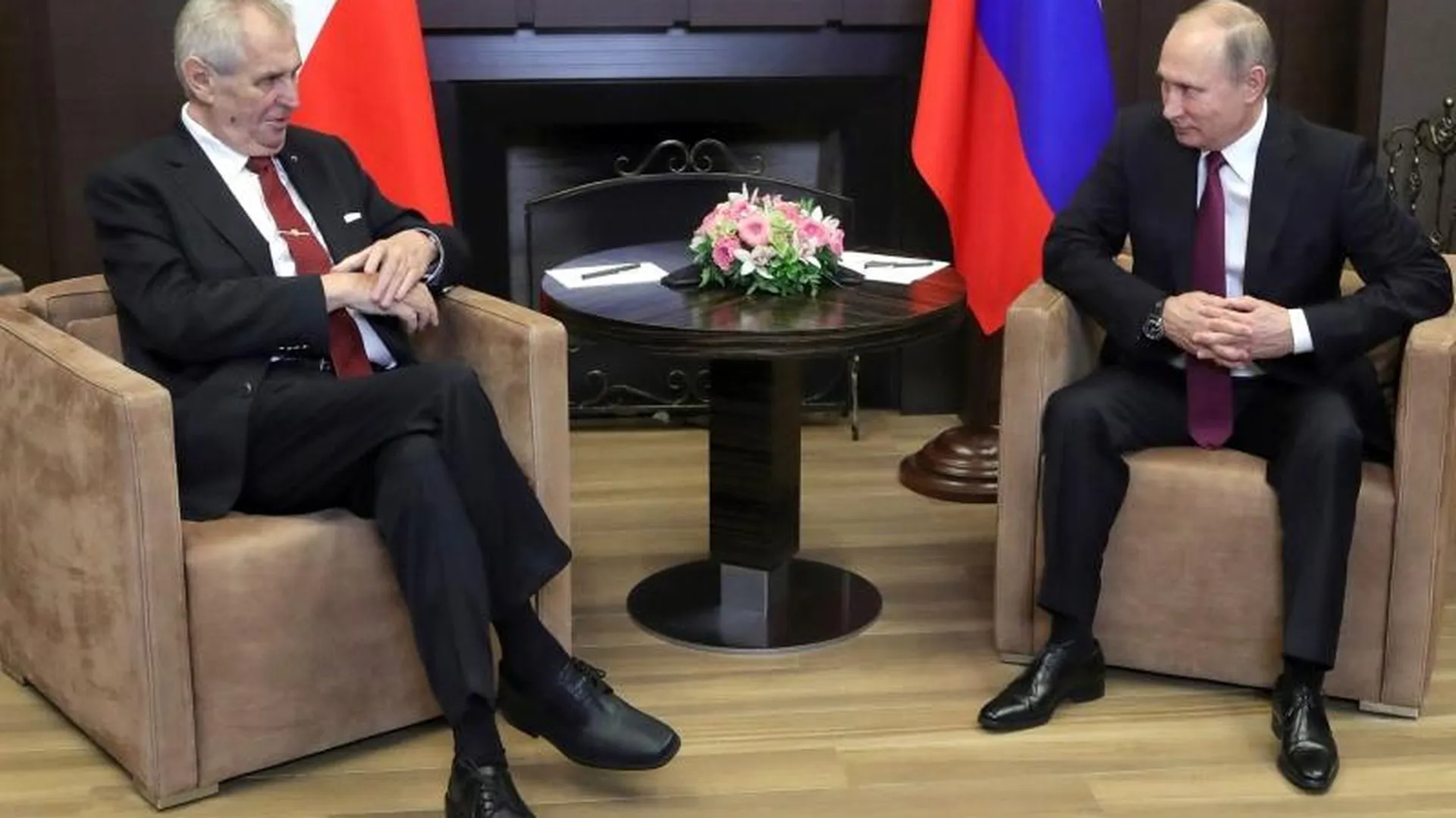 Президент Чехии на русском языке обсудил с Путиным дальнейшее сотрудничество двух государств