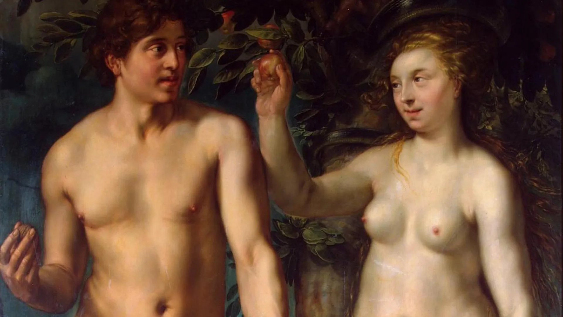 Адам и Ева, Хендрик Гольциус, 1608