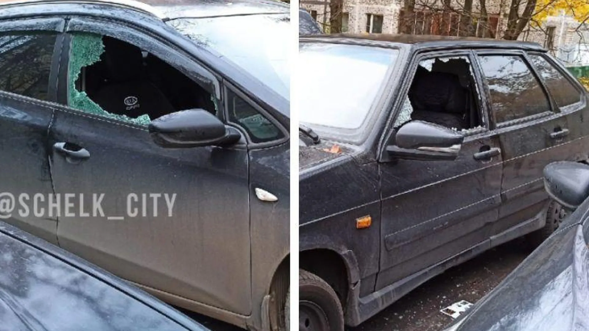 Хулиганы побили стекла автомобилей в Щелково