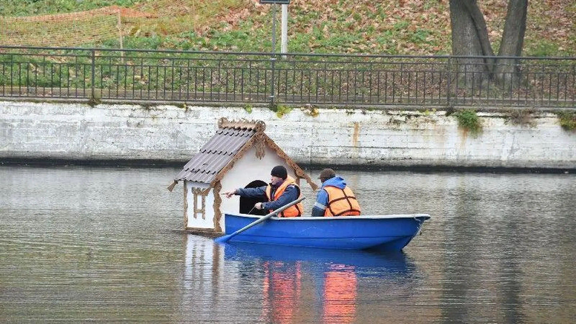 Новый дом для лебедей спустили на воду во Власихе