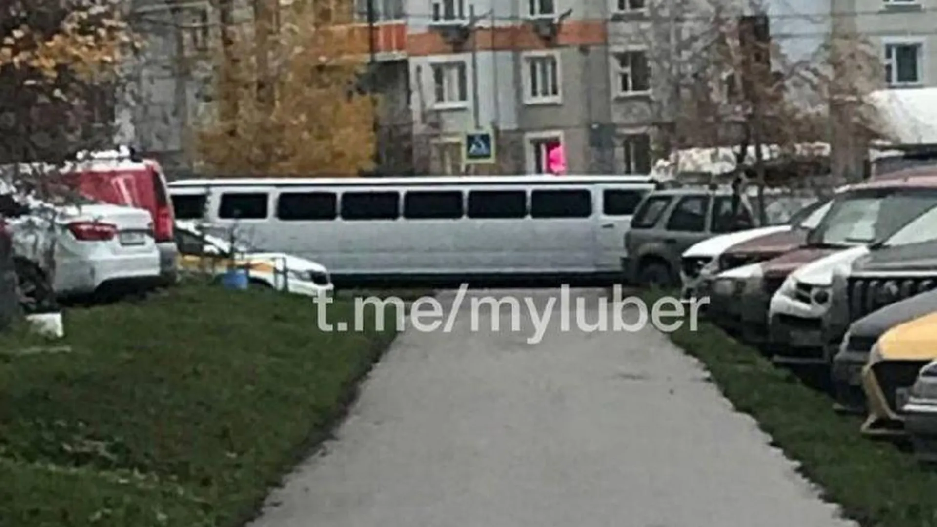 Припаркованный лимузин перекрыл дорогу в Люберцах