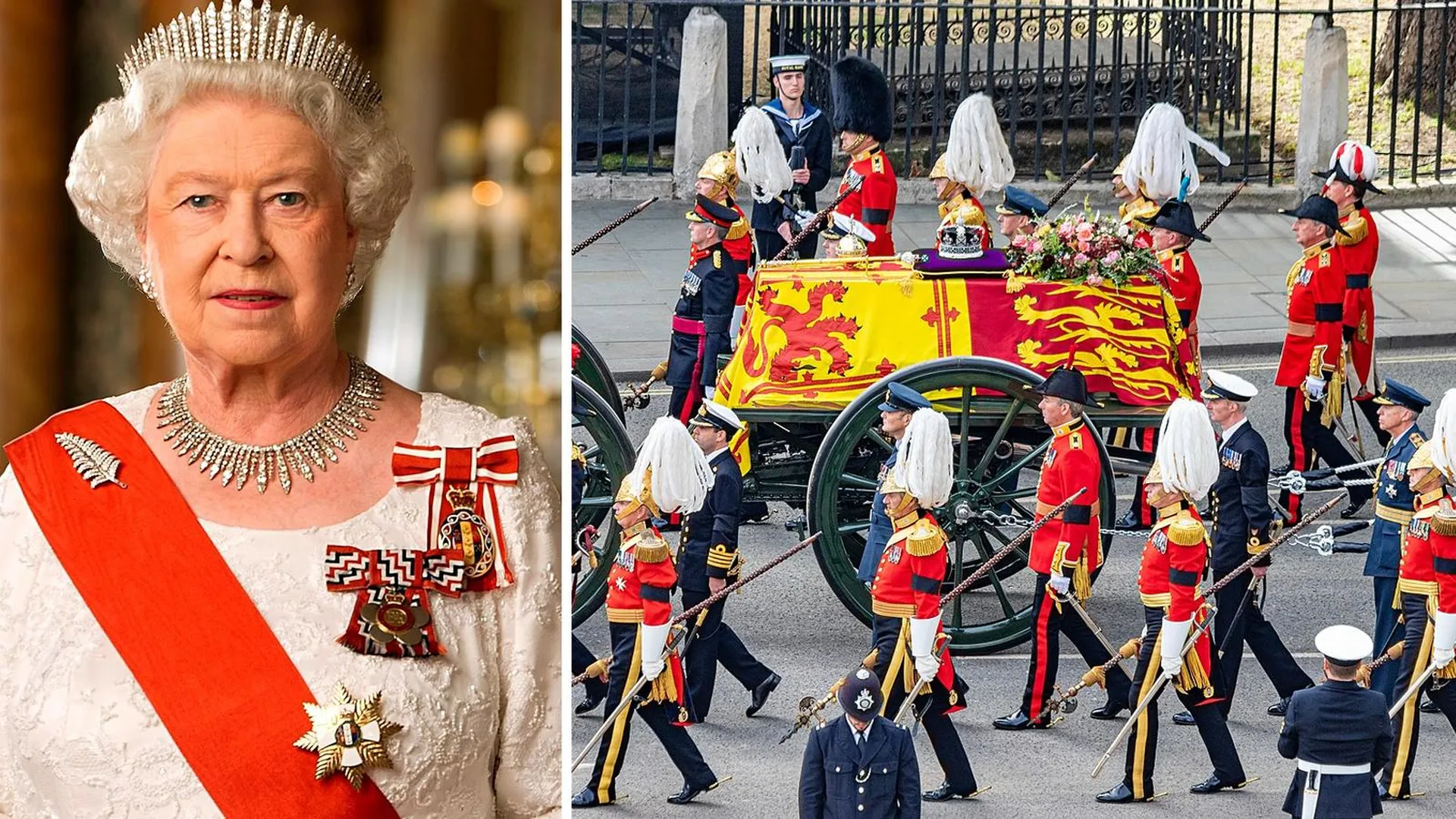 Королева Великобритании Елизавета II; похоронная процессия