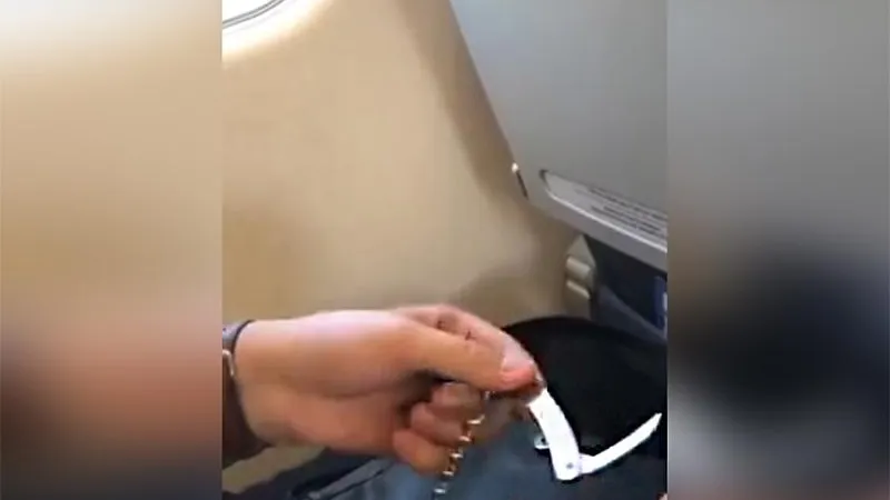 Житель Химок похвастался ножом, пронесенным на борт самолета