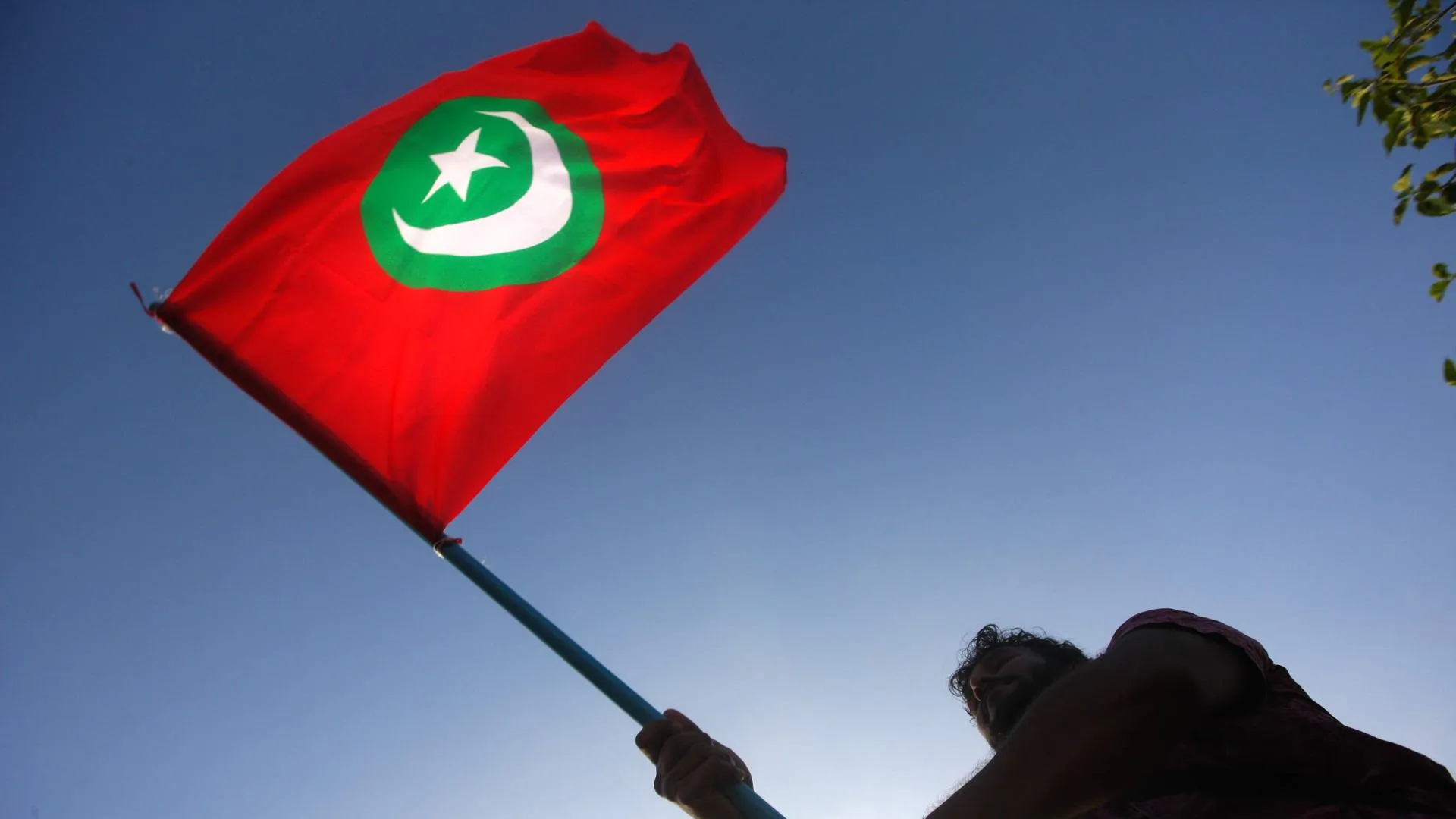 Мужчина с флагом Мальдивской Республики. Zheng Huansong