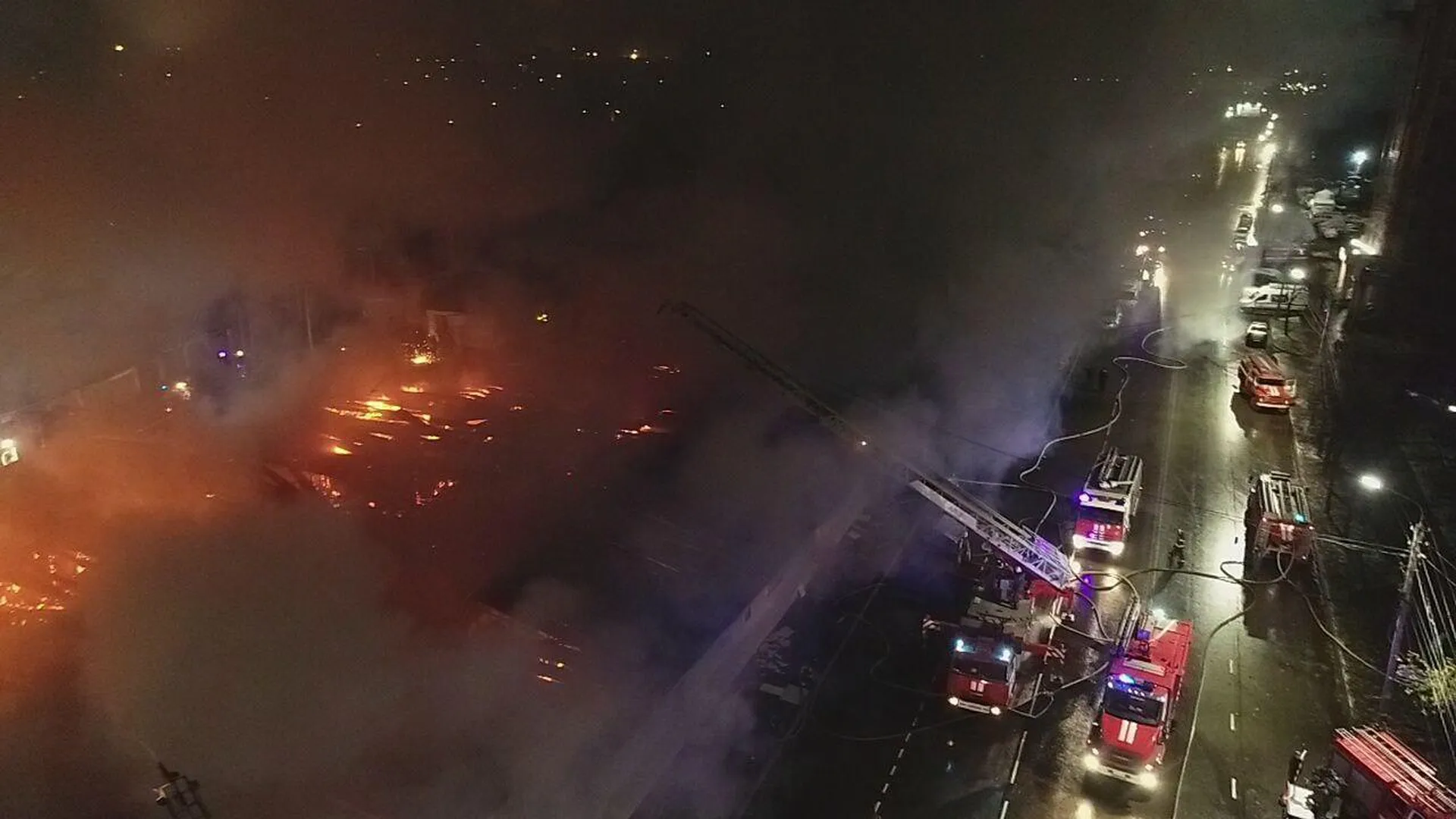 Появилось видео последствий пожара в кафе «Полигон» в Костроме