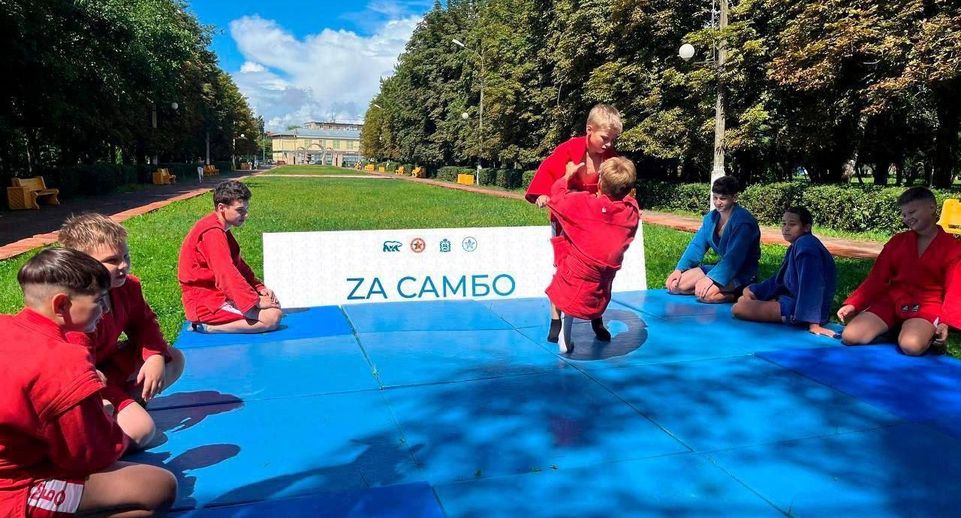 Открытая тренировка для юных самбистов прошла в парке «Питомник» в Серпухове