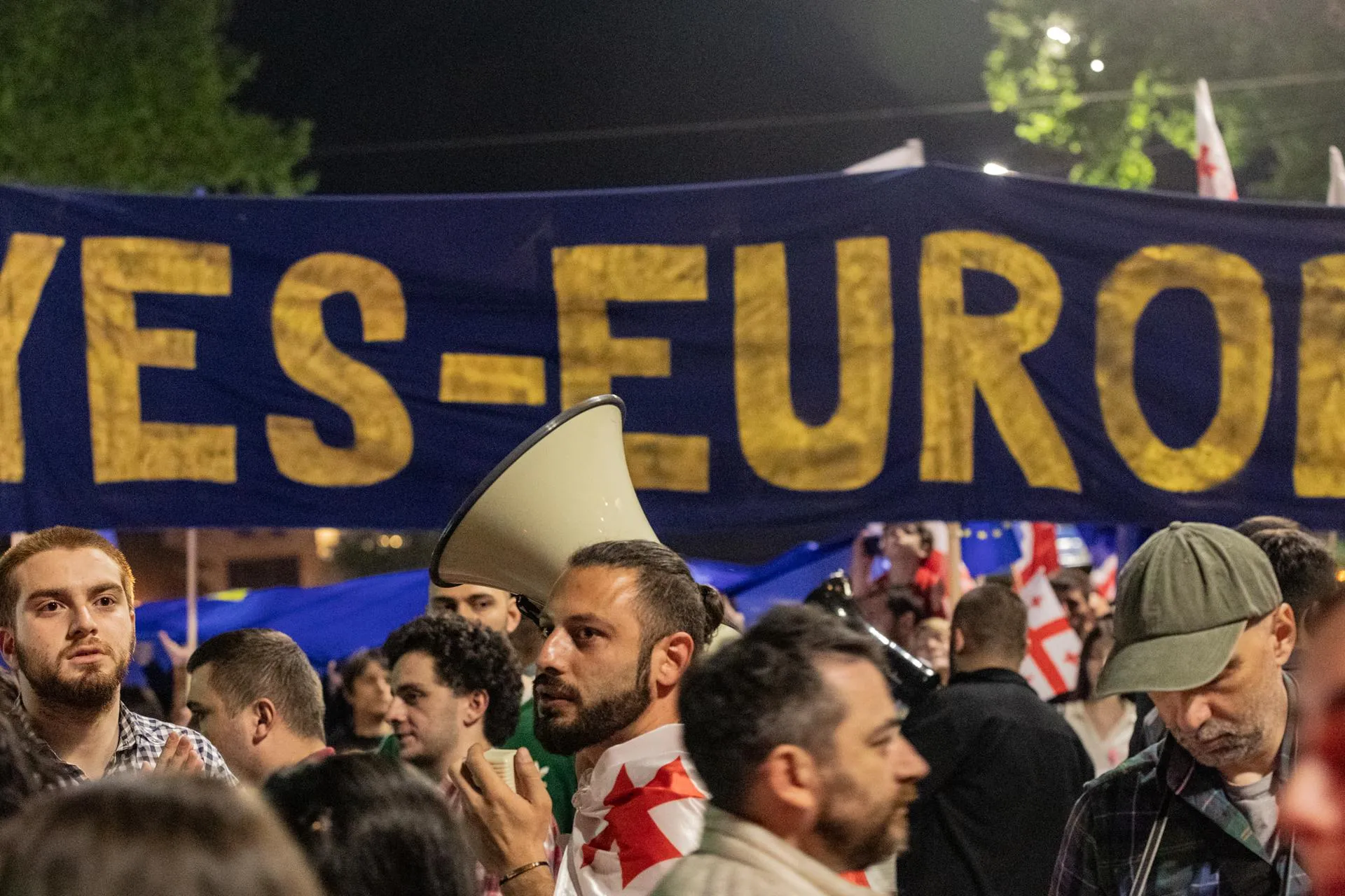«Да Европе» — плакат на антиправительственных протестах в Тбилиси