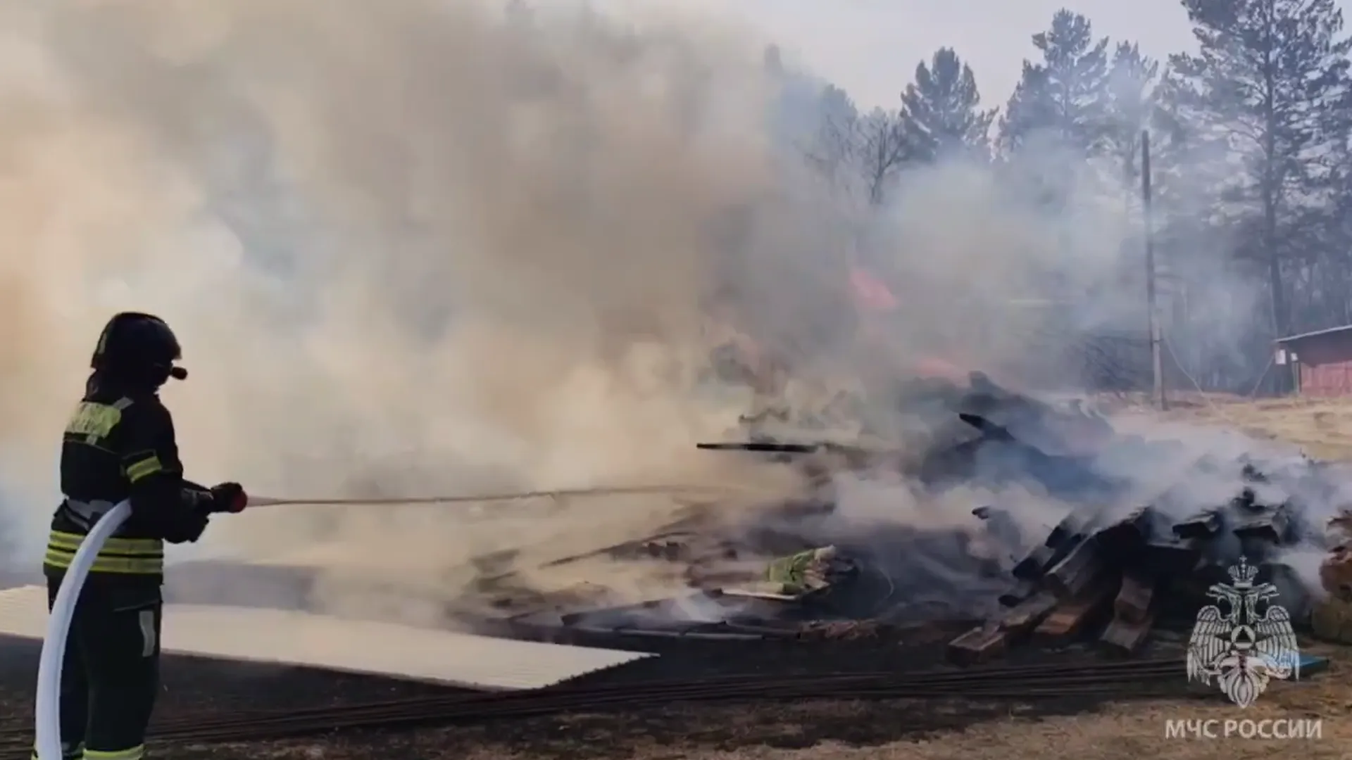 Пожарные ликвидировали открытое горение в Читинском районе Забайкалья