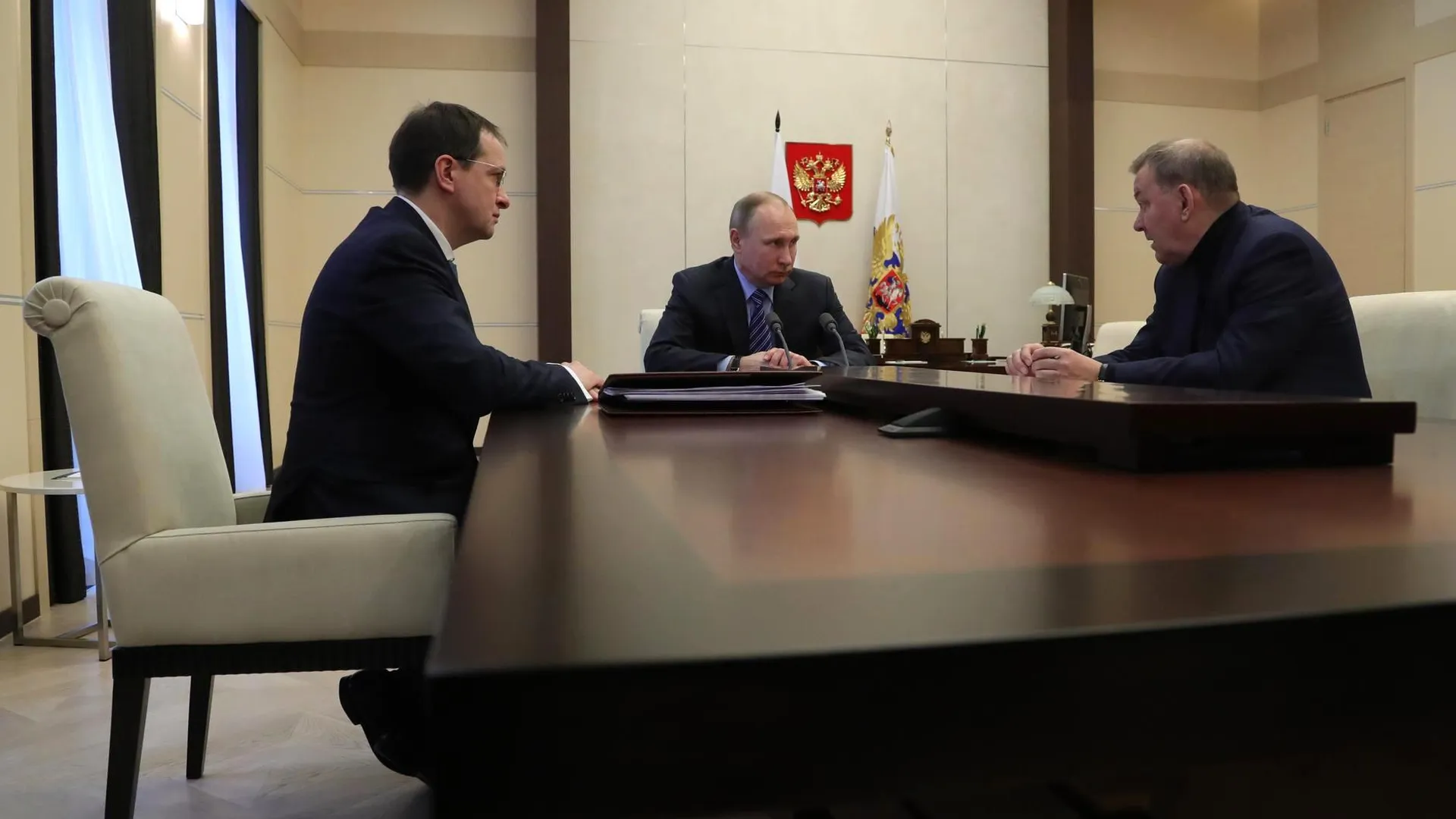 Владимир Путин, Владимир Мединский и Владимир Урин, 2016 год / Kremlin Pool