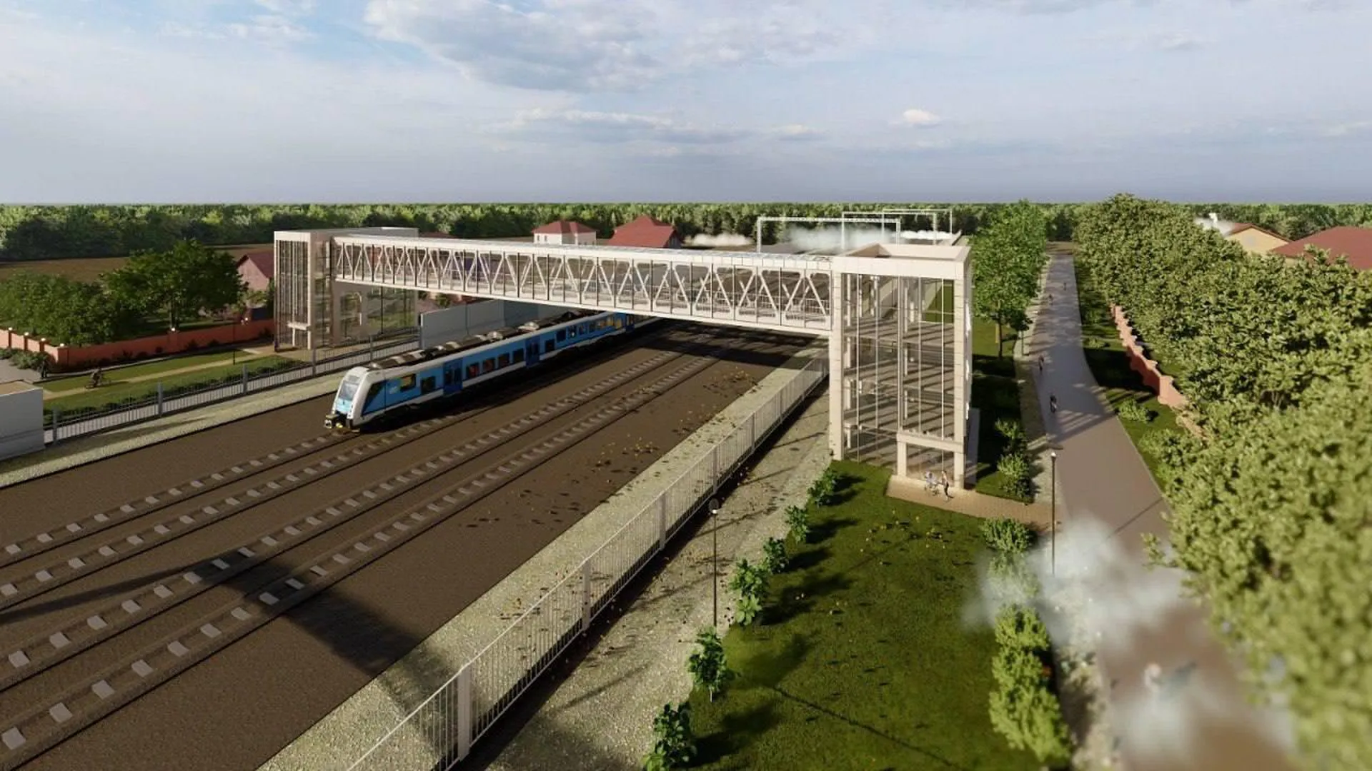 Строительство четырех надземных пешеходных переходов через железную дорогу начнется в Подмосковье