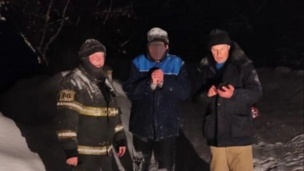 Подмосковные спасатели вывели из леса заблудившегося из-за снегопада мужчину