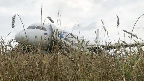 Самолет авиакомпании «Уральские авиалинии», совершивший аварийную посадку на грунт в Убинском районе Новосибирской области