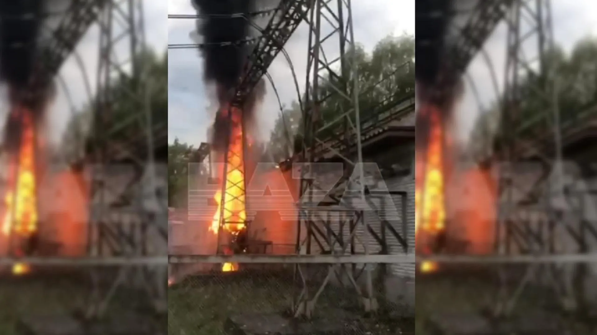 Электроподстанция загорелась на территории завода в Красногорске