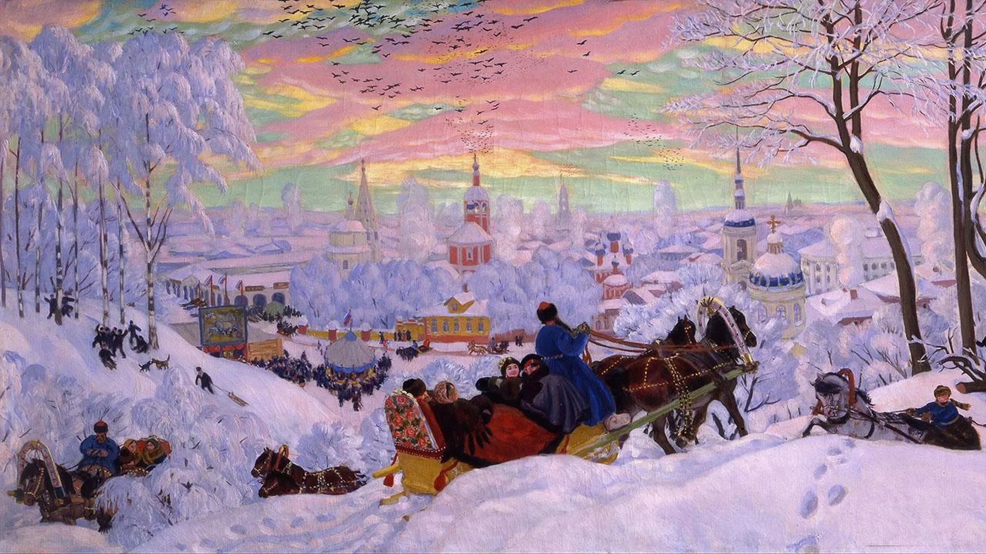 Б. Кустодиев. «Масленица». 1916 год