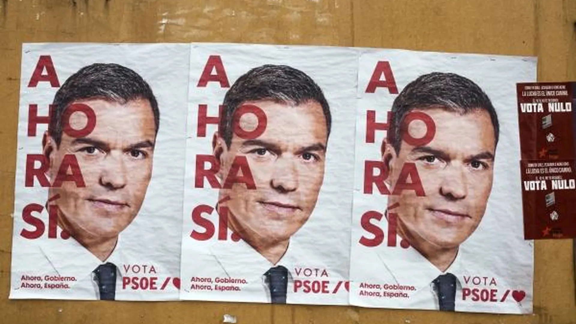 Агитационный плакат лидера Испанской социалистической рабочей партии (ИСРП) Педро Санчеса