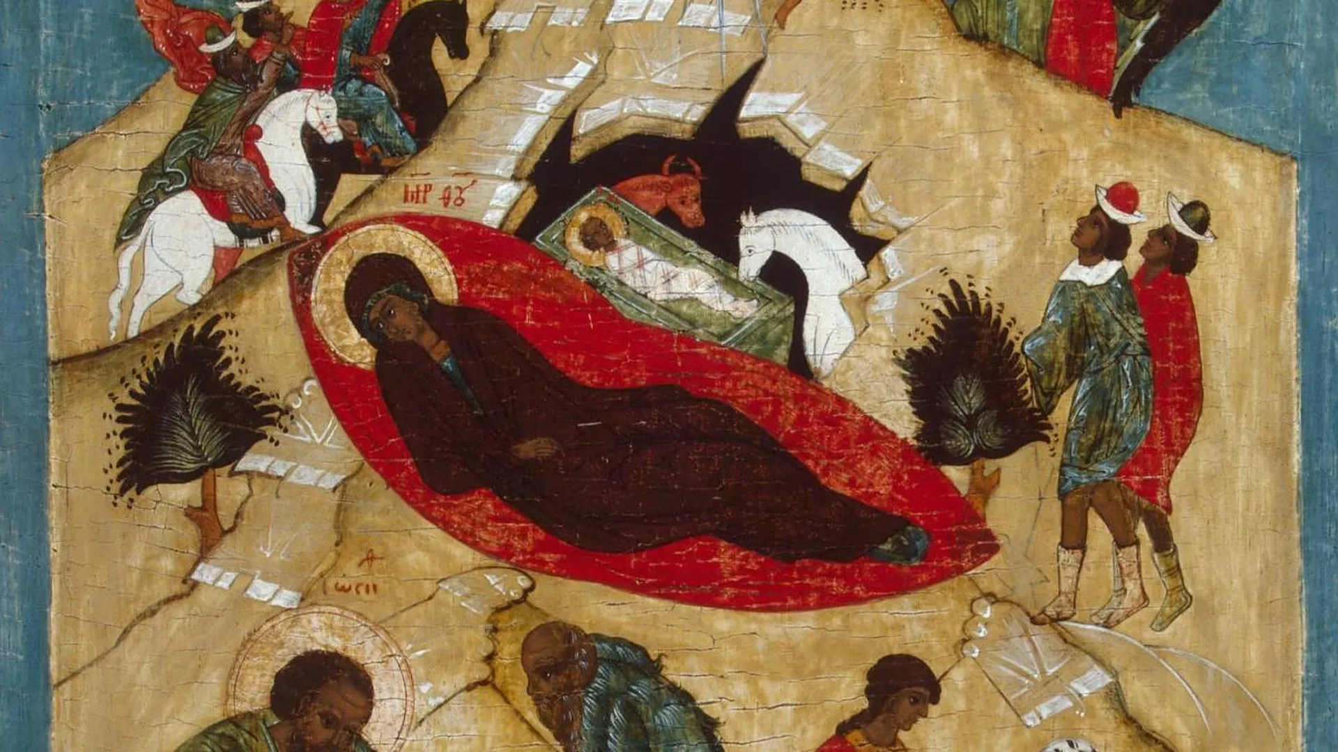 Икона «Рождество Христово», Новгород, XVI век