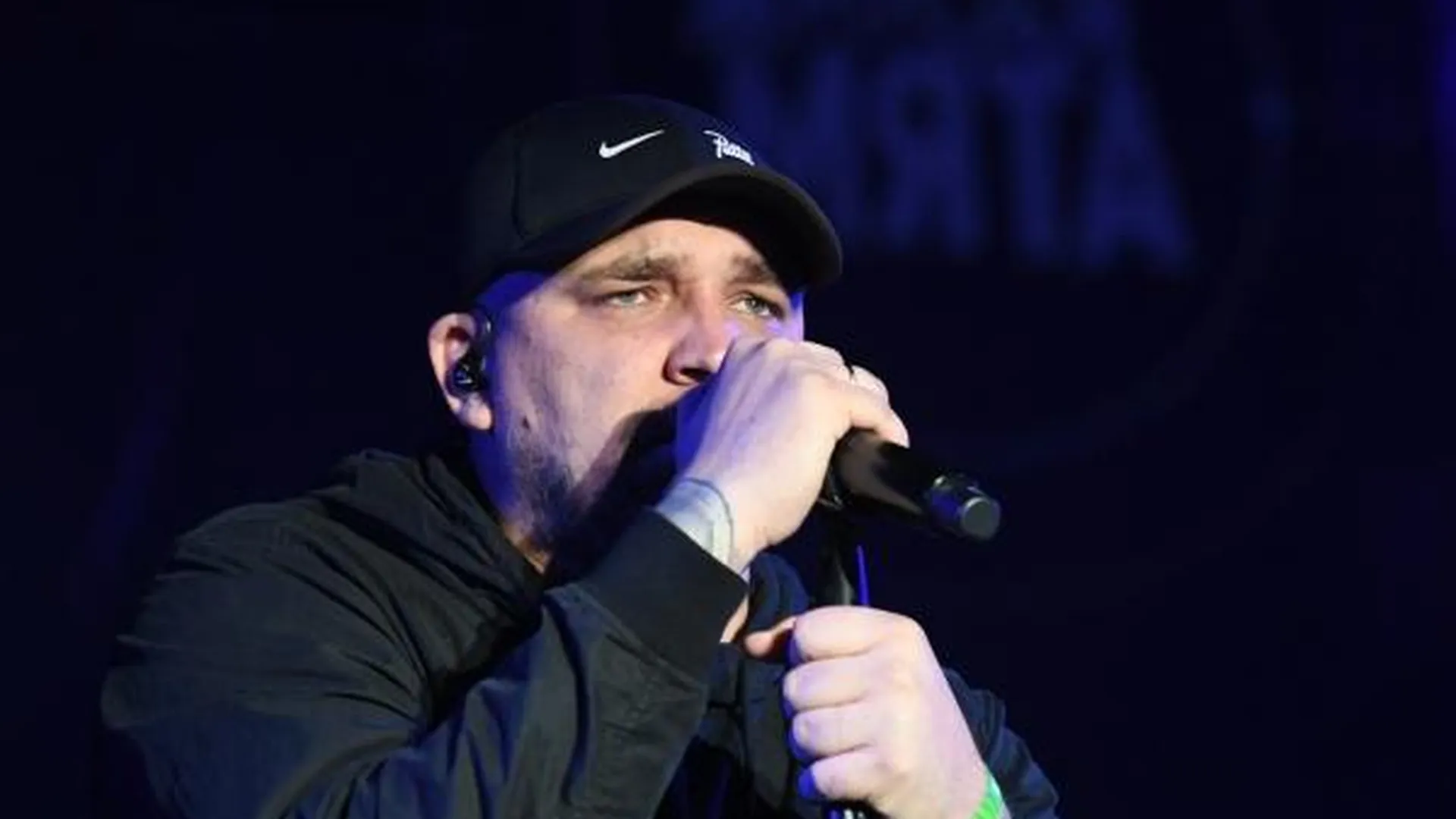 Рэп-исполнитель Василий Вакуленко (Баста) на музыкальном фестивале «Дикая Мята» в Тульской области